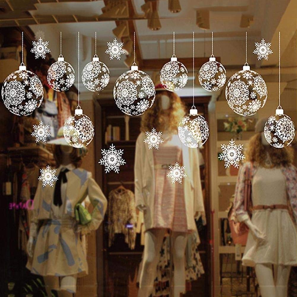 Brand Christmas Window Stickers Static Electricity White Sticker For Home Showcase Decor Removable: XD09