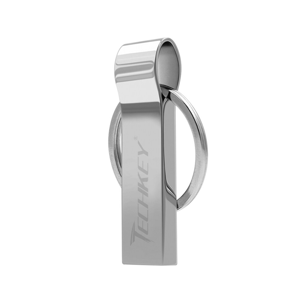 Techkey Pen Drive 8Gb 32Gb 128Gb Waterdicht Metalen Memory Stick Флешка 4Gb 16Gb 64gb Pendrive Gadżety Usb Usb 2.0: 8GB / Silver