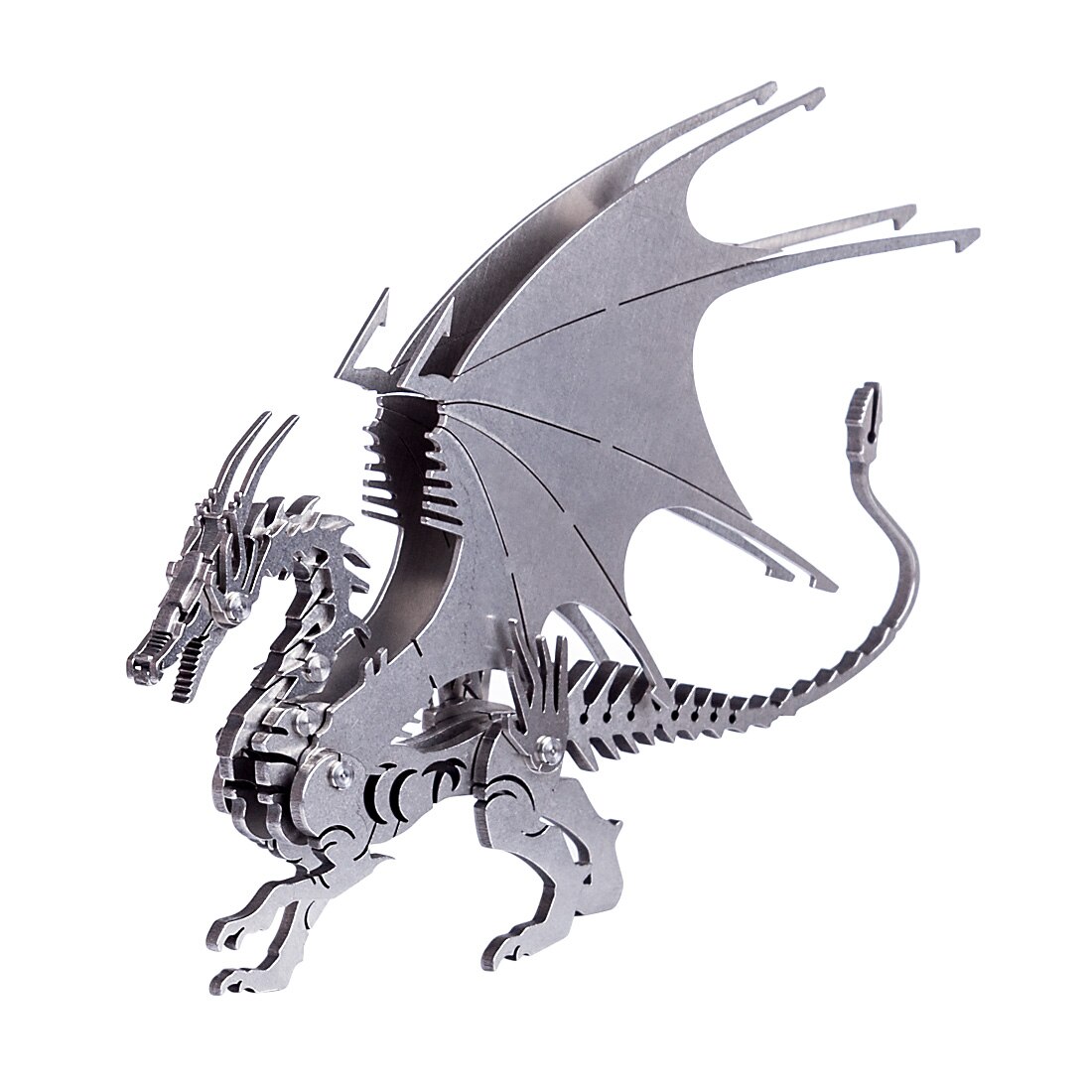 Kit modello assemblato fai-da-te 3D in acciaio inossidabile assemblato modello animale rimovibile ornamenti Puzzle lupo selvatico bestiame drago Manticore: Dragon