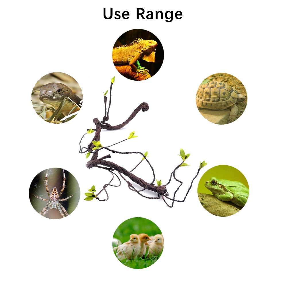 WF-2 Reptile Pets Flexible Climbing Habitat Vine for Lizards Frogs Snakes Reptiles Pet Supplies Reptiles Terrarium Decoration