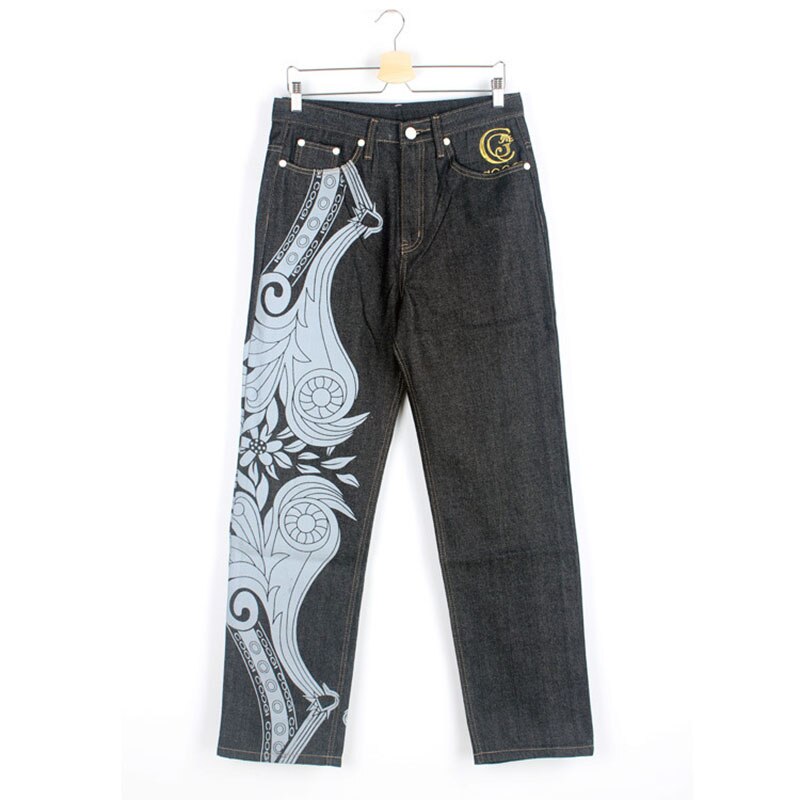 2019 calças de Brim Dos Homens Novos da Marca Hip Hop Skate Homens Calças de Ganga Largas Calças Jeans Denim Calças Casual Solta Calça Jeans Hiphop Rap tamanhos grandes: 36