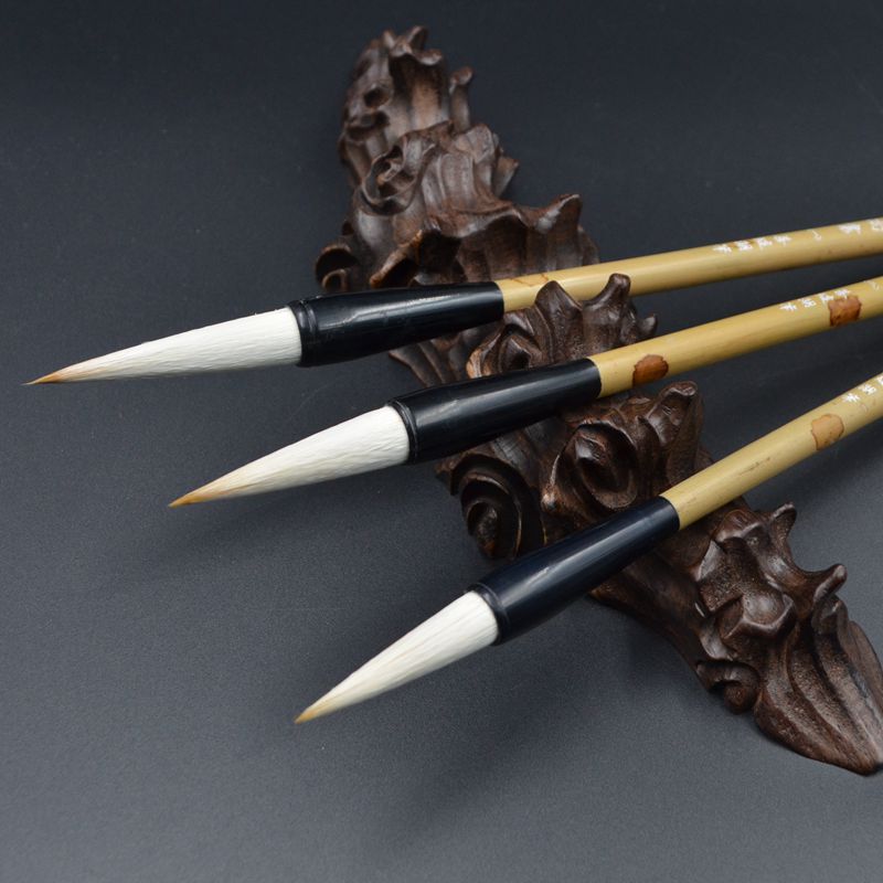 3pcs Chinese Calligraphy Brush Set - Weasel Hair Ink Painting Brushes For Beginners & Artists