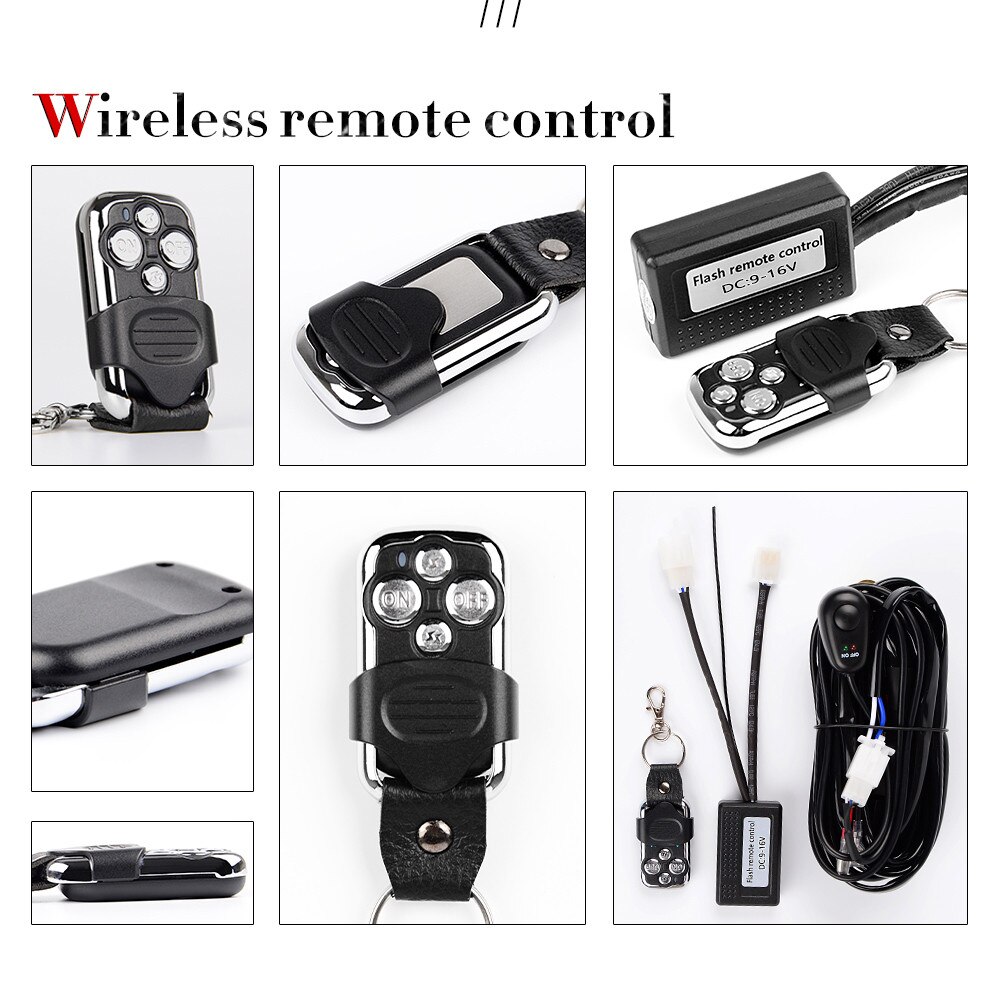LED Light Bar Remote Control Switch Wireless Controller Transmitter&Receiver On/Off Strobe Flash for LED Bar Wiring Harness Kit