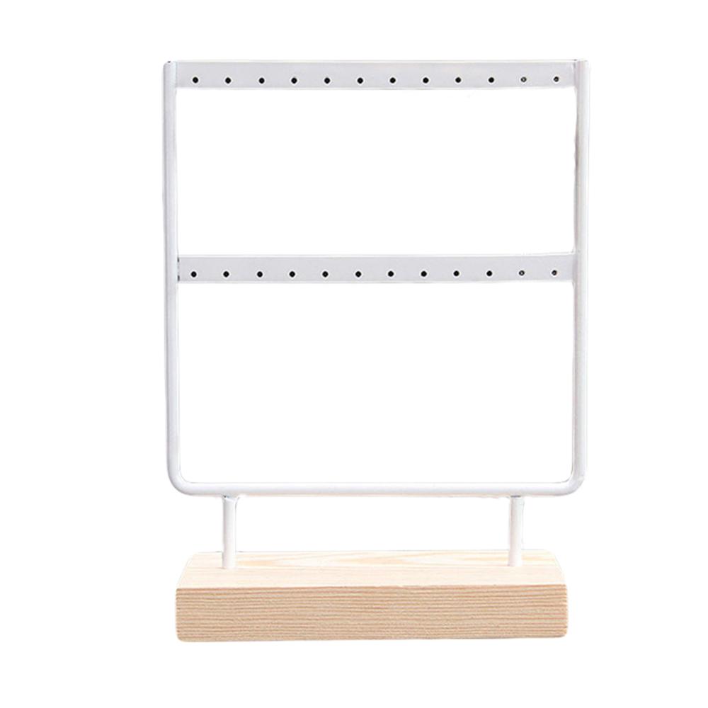 24/44 Wooden Holes Black/White Earrings Ear Studs Jewelry Display Stand Organizer 2 Layers Jewelry Rack