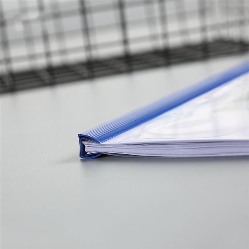 20Pcs Sliding Bar File Clamps Transparent Plastic File Folders A4 Paper Orgnizer Resume Conference Report Contract File Holder