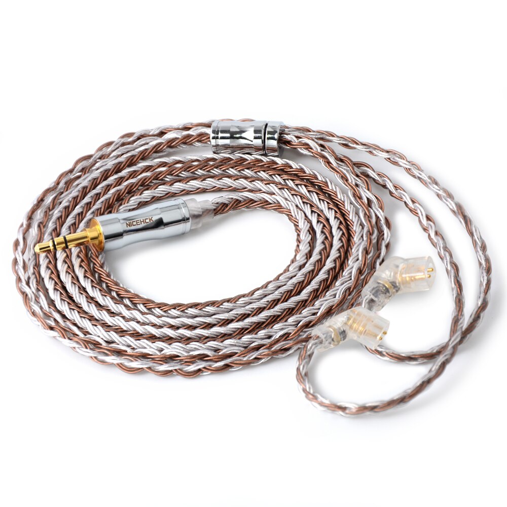 NICEHCK C16-5 Earphone Cable - 1.2m - 16 Core Copper Silver Mixed - MMCX/2Pin/QDC/NX7 Connectors: 3.5mm With QDC Pin