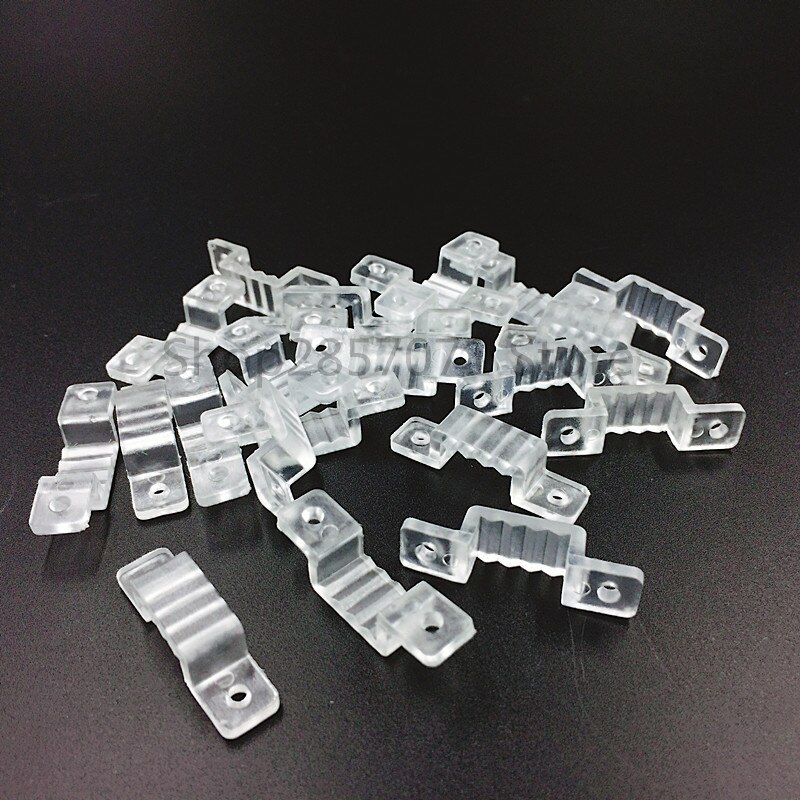Clips de montaje de silicona para tira LED, fijación LED, 8mm, 10mm, 12mm de ancho, 100 Uds.