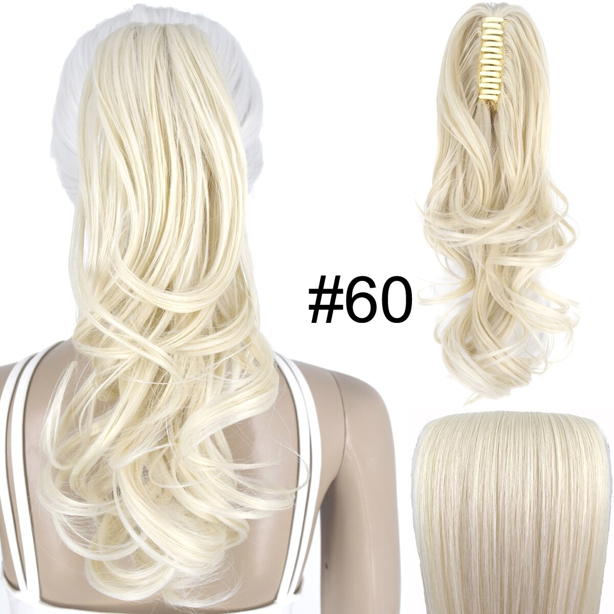 Topreety Hittebestendige Synthetische Haar 90gr 14 "35 Cm Golvend Claw Clip In/Op Paardenstaart Hair Extensions CP-222: T1B/30