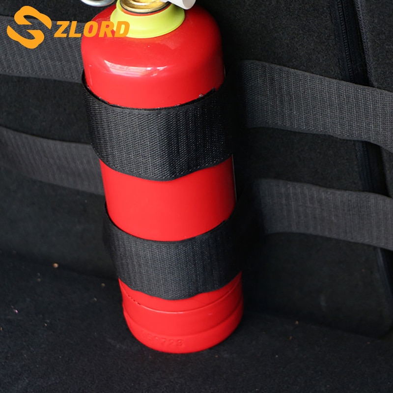Zlord bil interiør 4 stk / sæt bil bagagerum brandslukker holder nylon bar rem sikkerhedsbeskyttelsessæt til c-hr