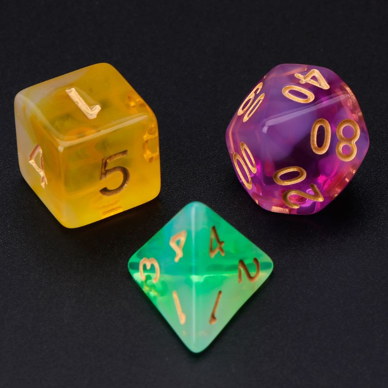 Nova 7 pçs/set Poliédrico Dados Lados D4 D6 D8 D10 D12 D20 Para Jogo De Mesa Acessórios de Entretenimento