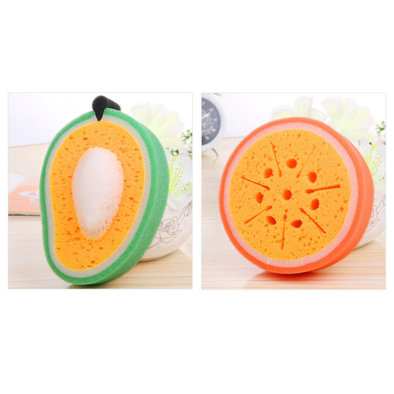 4 stks søteste bademelon, jordbær, oransje, mango badekrem er lett å forårsake skum, myk og skader ikke babyens hud