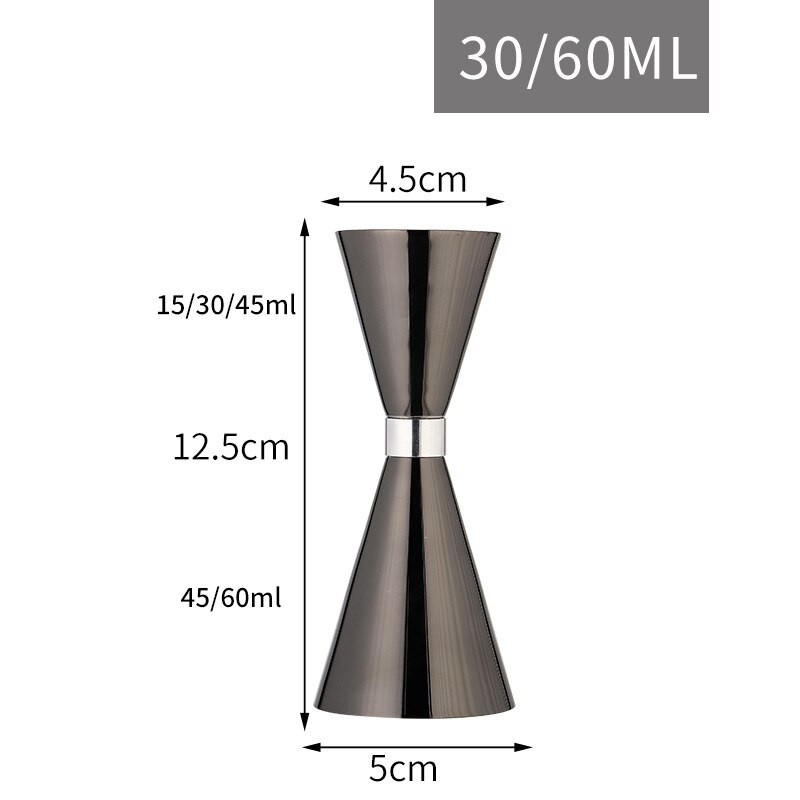 Japanese Measuring Cup Tools Bar Measure Cocktail Jigger Measure with Etched Pattern Bar Tools Bar Tools Bar Accessories: Black 30-60ml