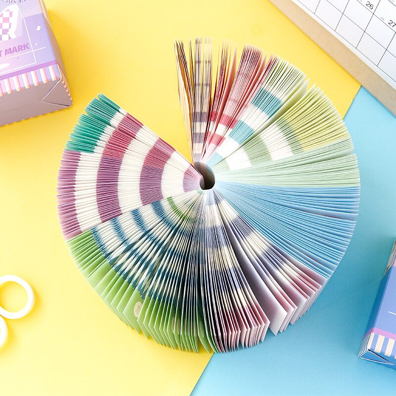 400 Sheets Kleurrijke Dambord Memo Pad N Times Sticky Notes Papier Diy Materiaal Papier Bericht Notes School Briefpapier