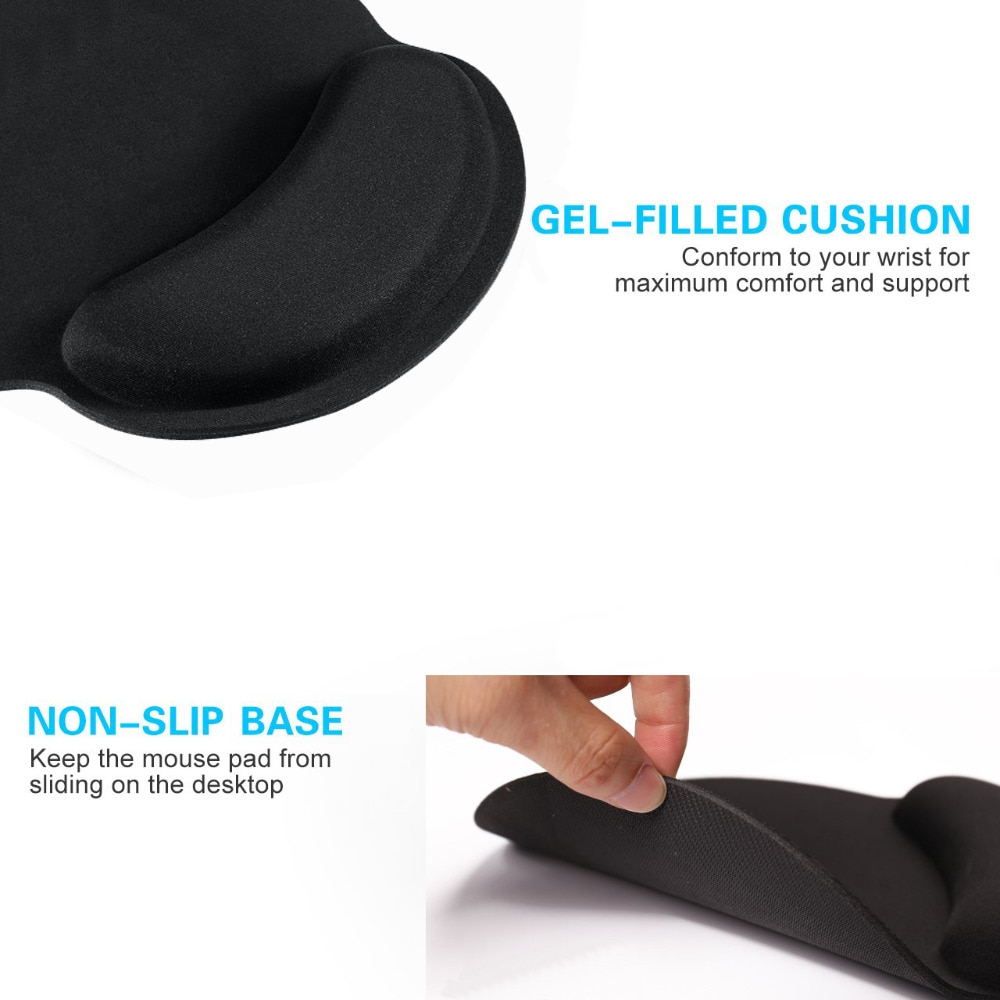 Wrist Rest Mouse Pad Non-Slip Base Superfine Fibre Memory Foam Wrist Rest Pad Ergonomic Mousepad for Office Gaming PC Laptop