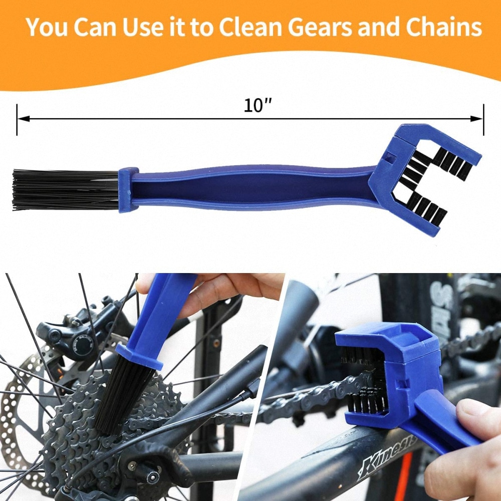 8 stk / sæt kæde renere skrubberbørster mountainbike vaske værktøjssæt cykling rent kit cykel cykel kæde værktøjssæt tilbehør