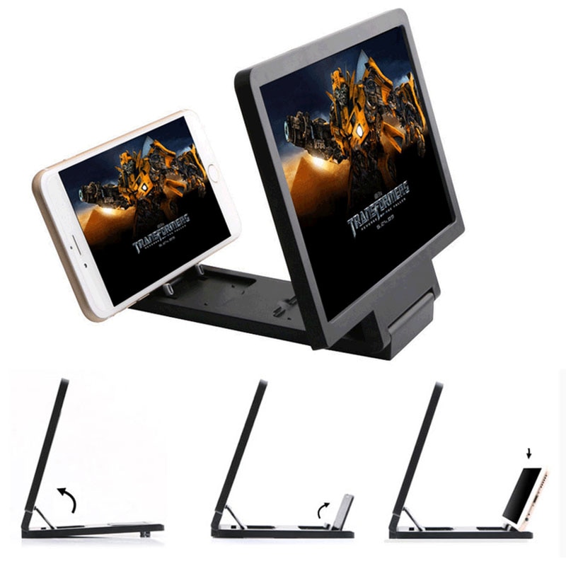 Plegable Universal ampliada 3D pantalla ampliar lupa portátil amplificador HD para la pantalla del teléfono móvil amplificador Accesorios