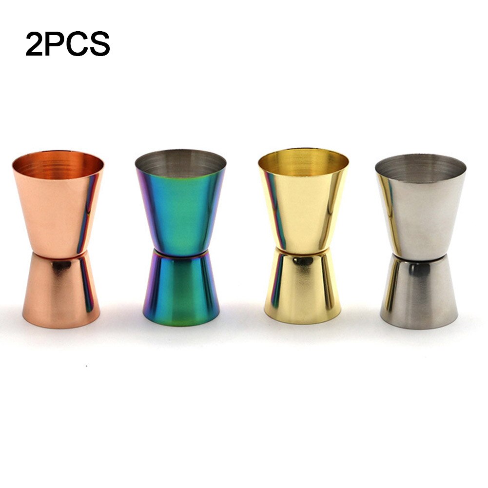 2pcs Measure Cup Bar Tools 15ml 30ml Cocktail Jigger Pourer Double Spirit Stainless Steel Wine Party Japanese Style Craft