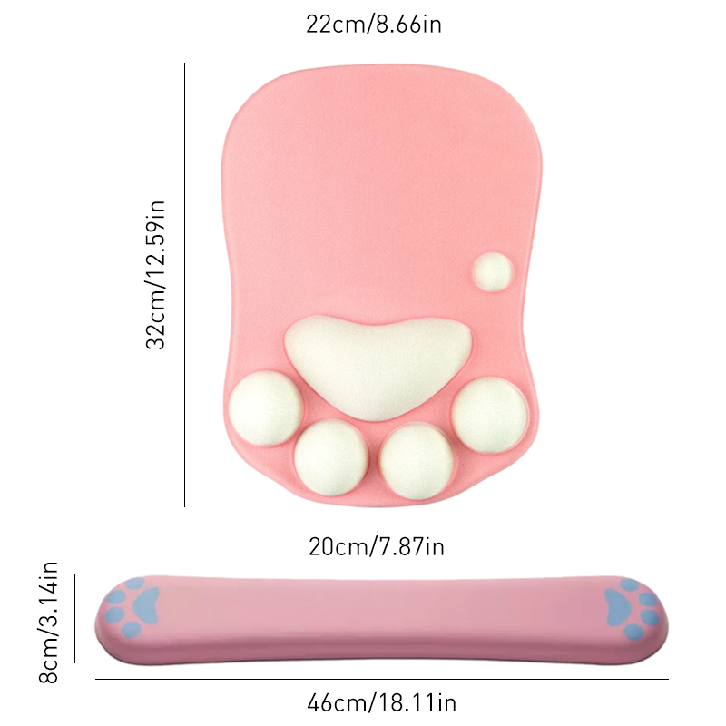 Cute 3D Cat Paw Mouse Pad Soft Silicone Nonslip Mouse Mat For Office & Home Computer & Mac Laptop Gaming Desk Decor Mousepad