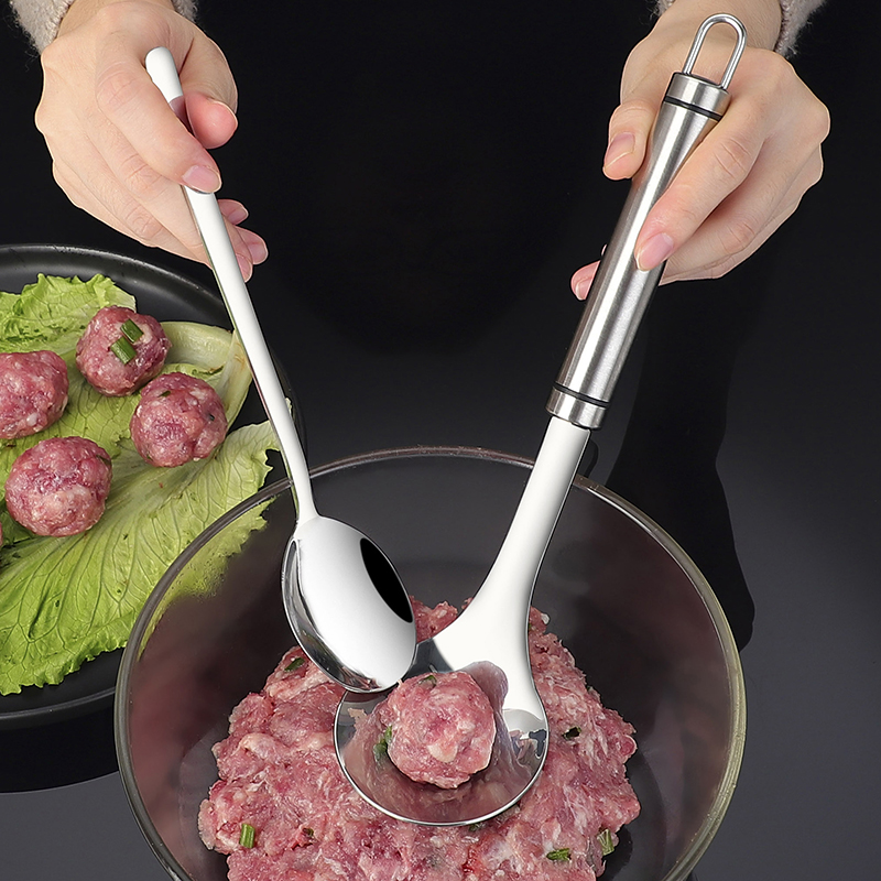 Stainless Steel Meatballs Spoon Non-Stick Meatball Maker Kitchen Meat Tools Manual Food Processorle Fish Balls Utensils