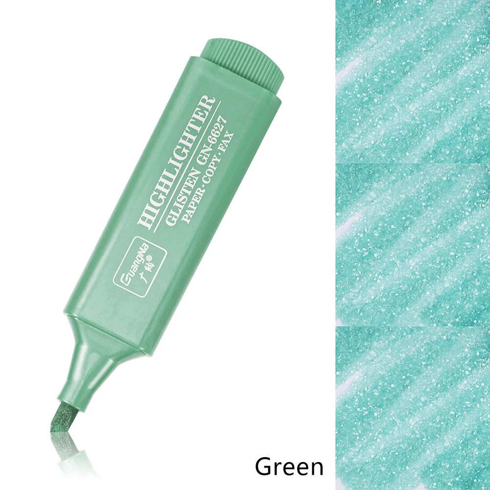 Resaltador metálico, marcadores fluorescentes con purpurina, bolígrafo brillante para tomar notas, 8 colores para diario, suministros para álbum de recortes, arte de dibujo: verde