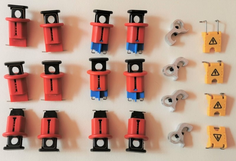 20pcs/lot POS PIS POW ABB MCB lockout push button lockdog, MCB lock ,toggle lock safety circuit breaker lock, pin lockout