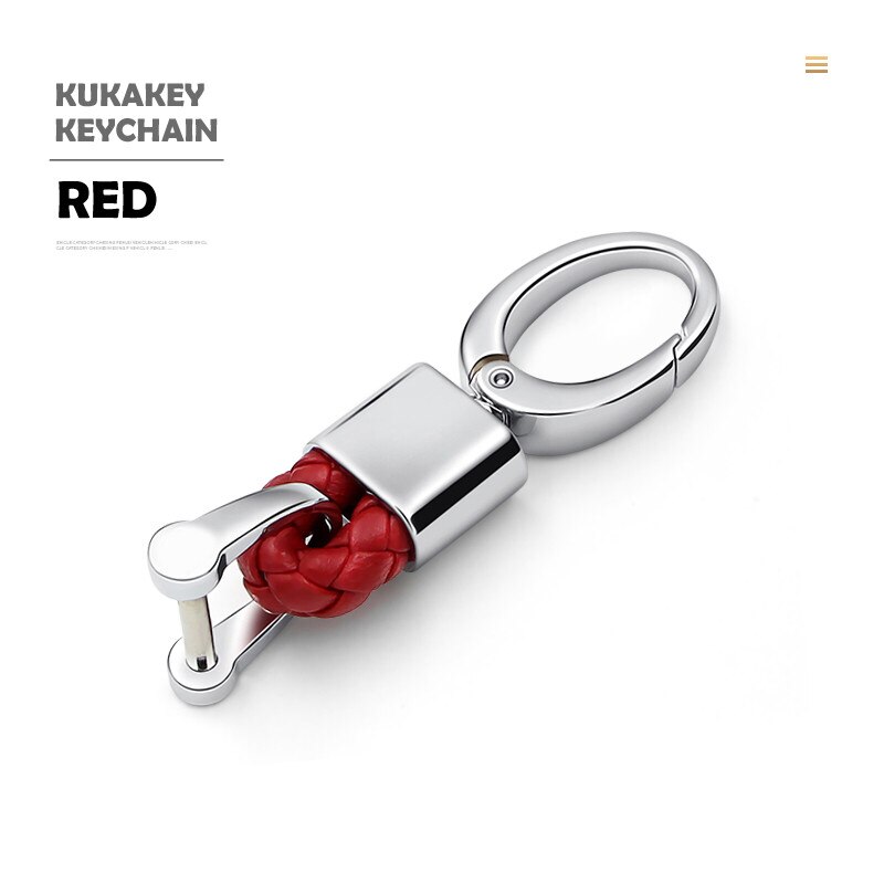 Car Keychain Keyring Braided Rope Key Chain Pendant for Toyota womenm men's business waist auto accessories 4s shop: short-red -Toyota