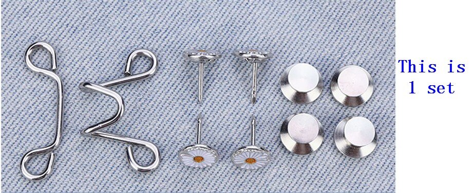 10Set Afneembare Universele Vaste Knop Haak En Bar Fastener Jeans Broek Rok Pent Taille Passen Extender Decoratieve Knoppen