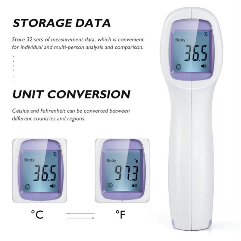 Infrared Digital Thermometer Non-contact Pyrometer IR Handheld Temperature Degrees Celsius Thermometer