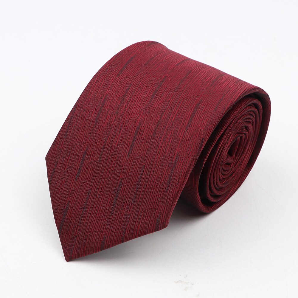 classique strié point cravates pour hommes Jacquard 7 cm Polyester cravate étroite maigre mariage marié affaires cravate costume chemise