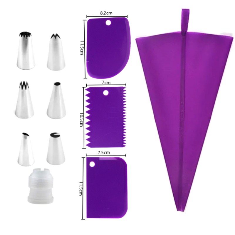 Nozzle piping cake decorating tools Confectionery equipment Kitchen accessories Pastry bag and bakery set stainless steel socket: Chocolate