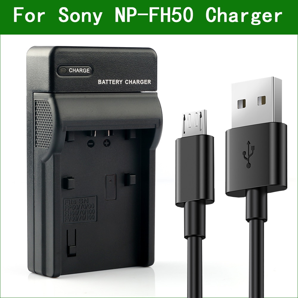 LANFULANG NP-FH50 NP FH50 USB Chargeur de Batterie Appareil Photo pour Sony DSC-HX1 HX100 HX200 DSLR-A230 A290 A330 A380 A390 HDR-TG3 TG3E TG5