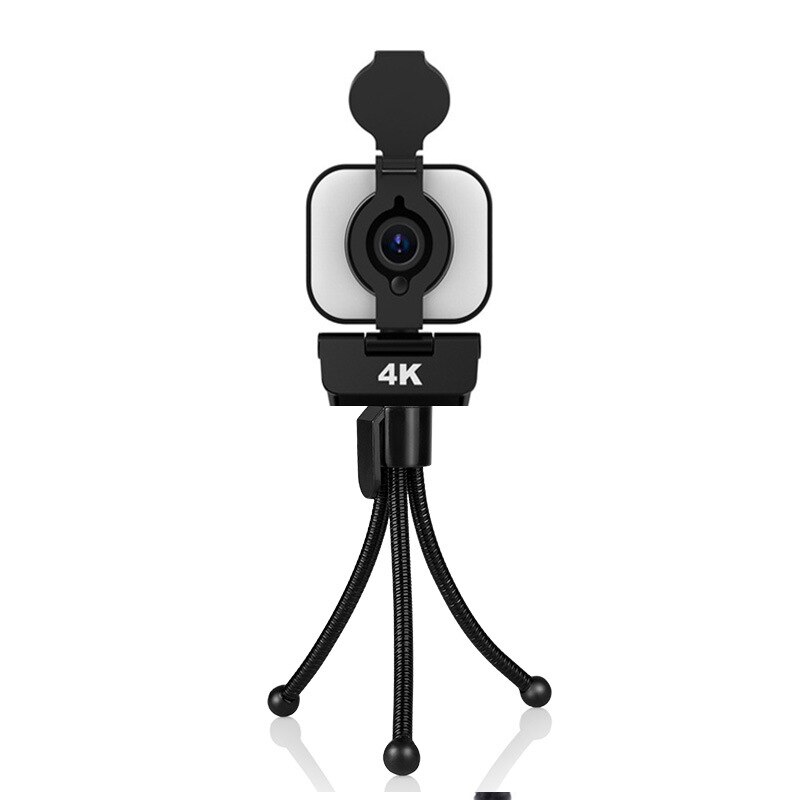 4K Webcam 1080P HD Web Camera With Mic Tripod For PC,Autofocus Fill Light Camera for Live Broadcast Video Calling Conference