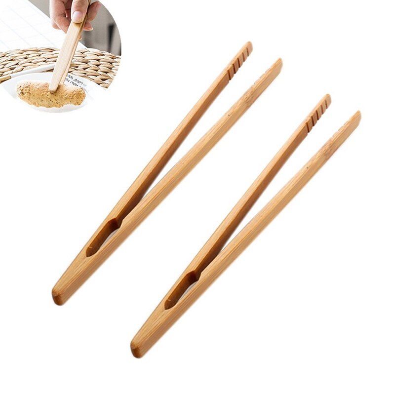 Grille pain bambou pince à thé Bagel thé pinces en bois pain grillé bois Bacon presse-agrumes sucre glace pince à thé 18CM