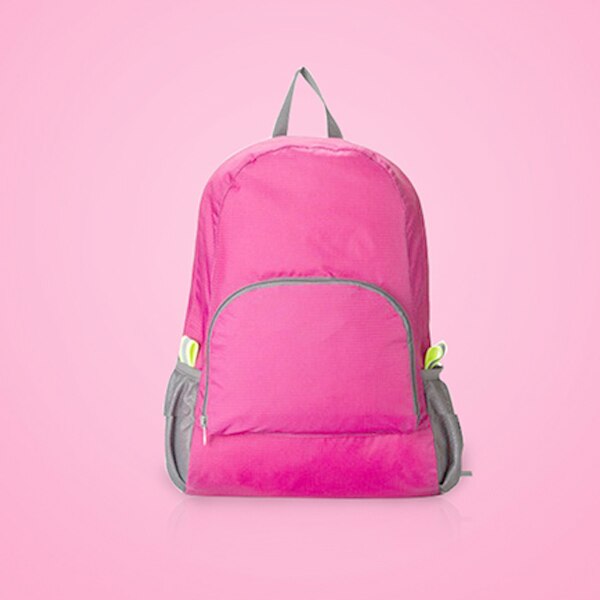 Portable voyage sacs à dos Zipper solide en Nylon sac à dos voyage femmes hommes sacs à bandoulière sac pliant: Mei red