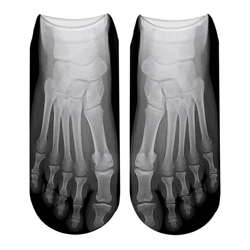 Lærred sko bomuldsstrømper 3d trykte skelet sommerstrømper sjove kawaii kranium fod lavt skåret ankelstrømper til kvinder sox