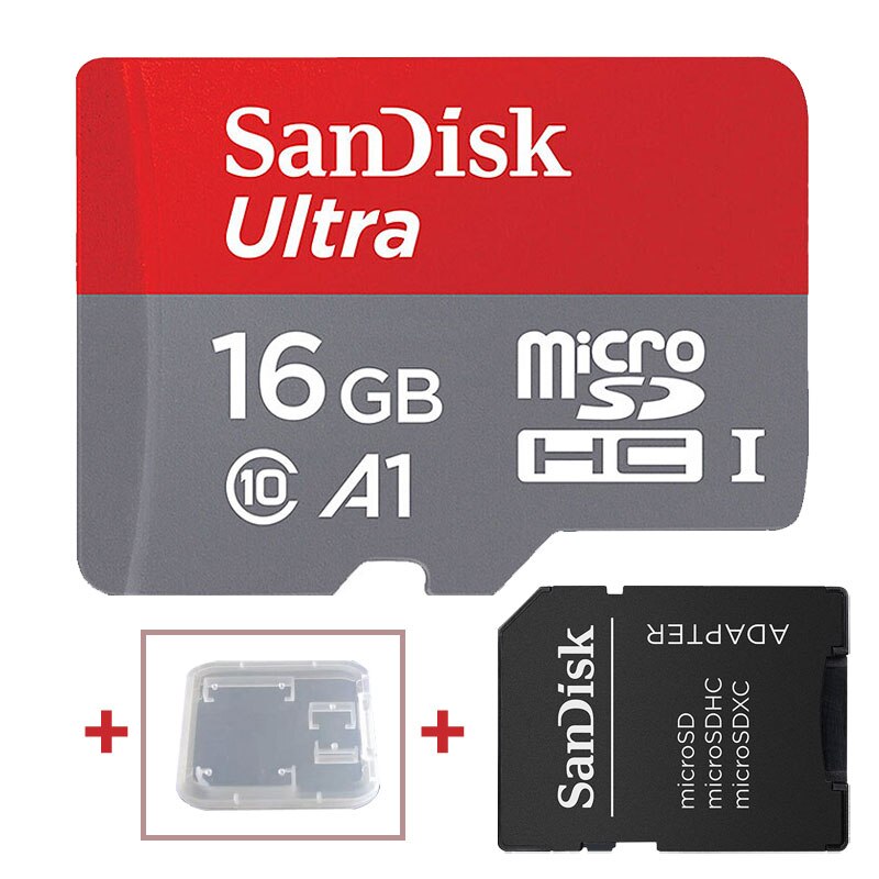 100% Original Sandisk Micro SD Card Class10 TF card 16gb 32gb 64gb 128gb memory card 512gb 256gb tarjeta micro sd for samrtphone: 16GB-Adapter