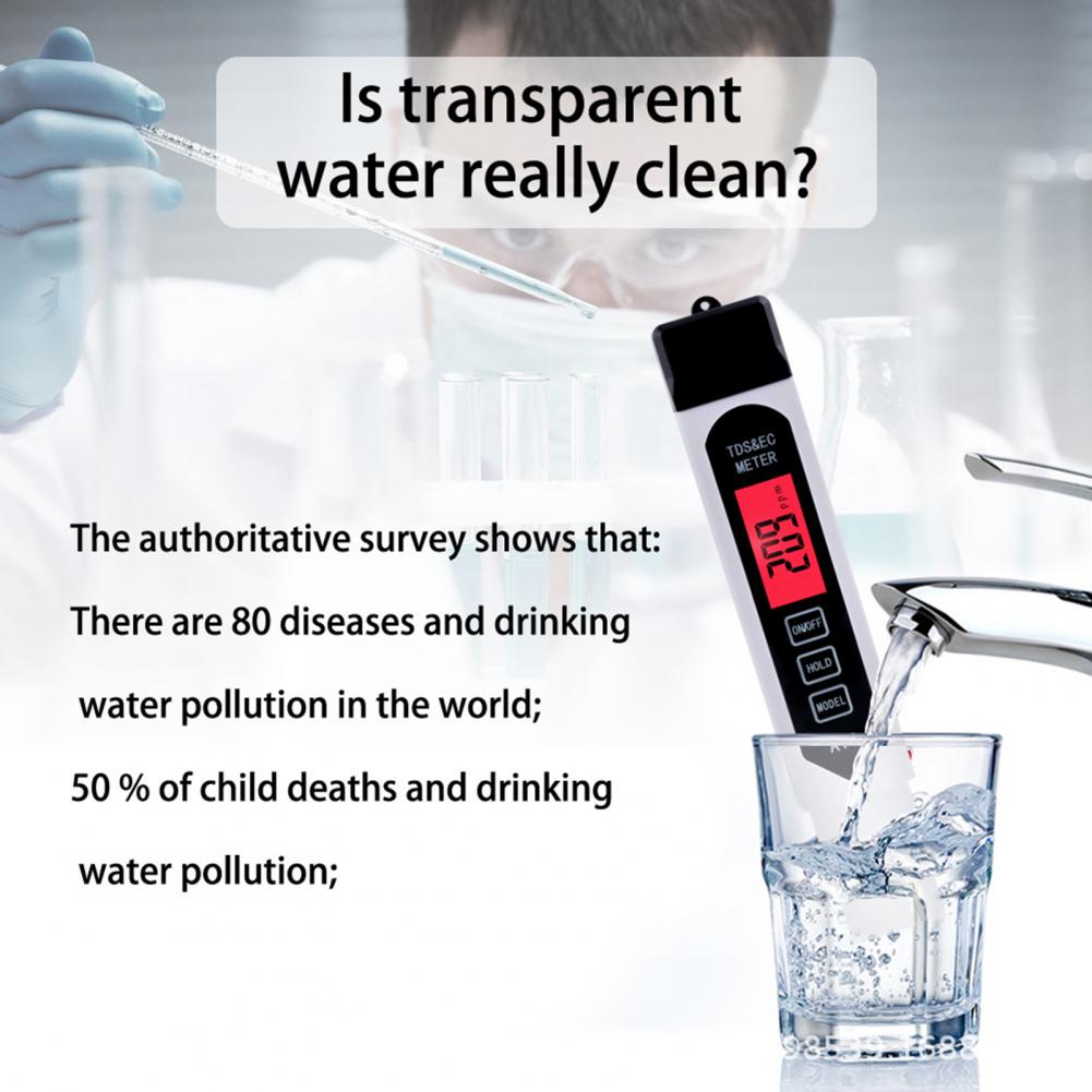 Practical Water Meter High Accuracy Automatic Lock Convenient Digital PH Tester for Drinking Water