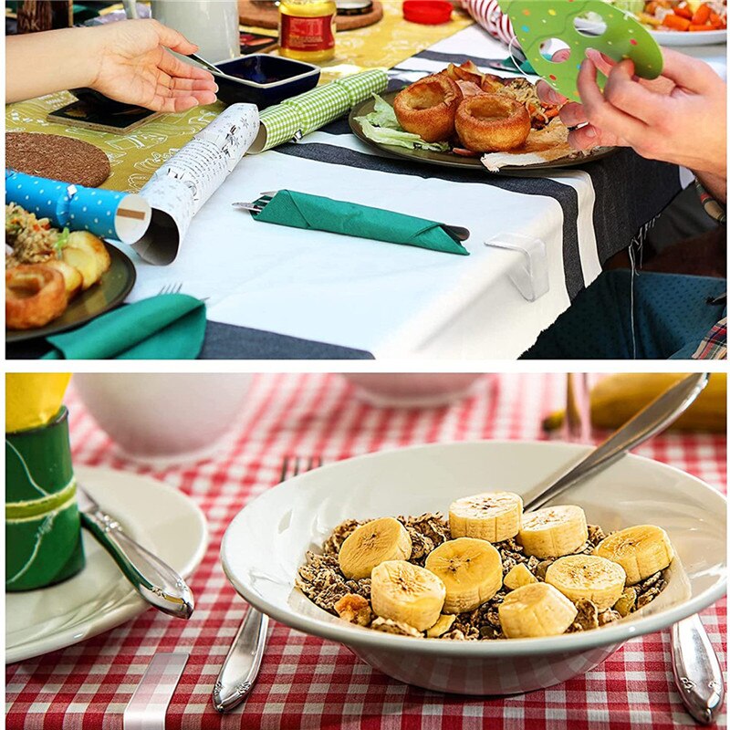 24-Pieces Transparent Tablecloth Clips Plastic Hold Down Clips Table Cloth Holder for Home Wedding Party Indoor Outdoor Picnic