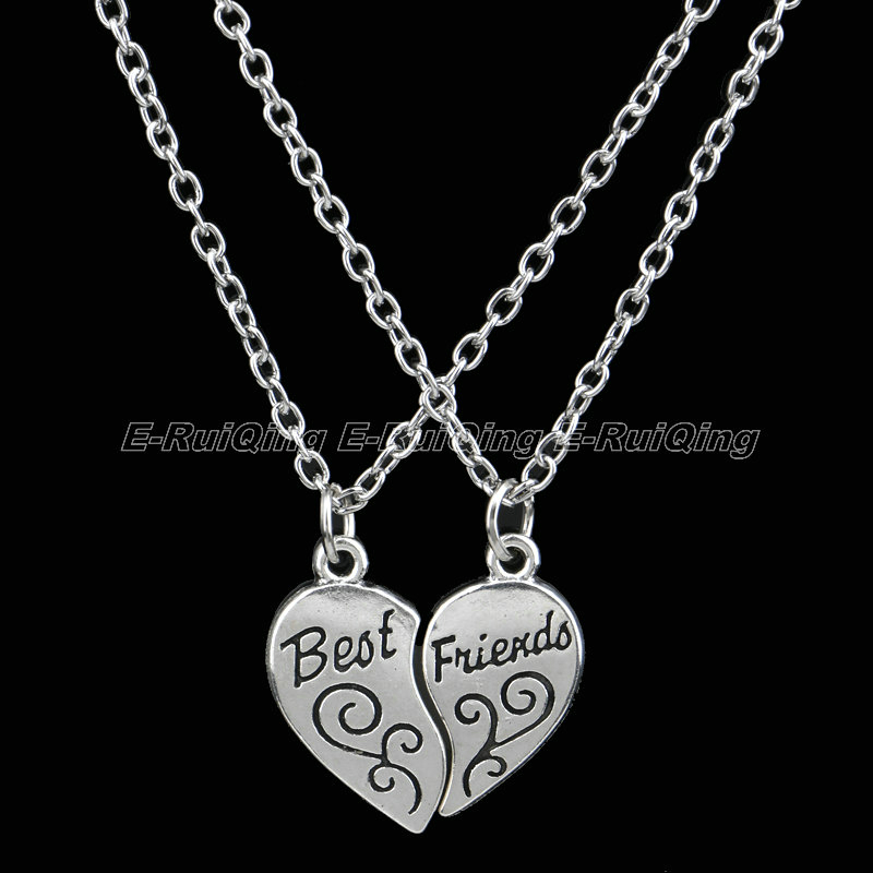 2 PCS Heart Puzzle Key Lock Best Friends BFF Necklace Friendship For Women Men Jewelry Pendant Necklaces Chain Collier: Style 01