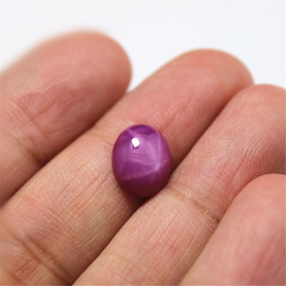 Sterne Rubin Oval Cabochon Glatt Poliert Oberfläche Ei bilden Rose rot Sterne Rubin Cabochon Flache Rückseite Mehrere Größen zu Wählen c02M