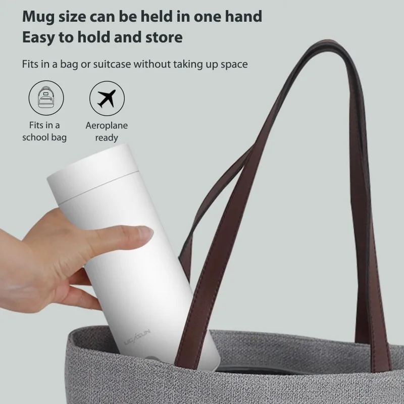 Przenośne czajniki elektryczne kubek 400ml 220V herbata kawa mleko czajnik elektryczny podróż zagotuj wodę utrzymuj ciepło urządzenia kuchenne Thermo