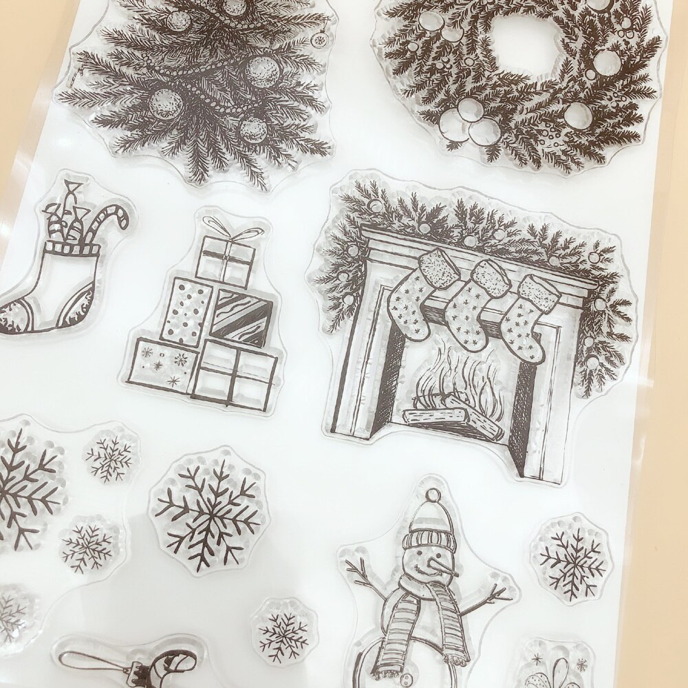 CLEAR STAMPS Christmas Wreath Tree Scrapbooking Handmade Card Album Paper Craft Rubber Transparent Silicon AlinaCraft