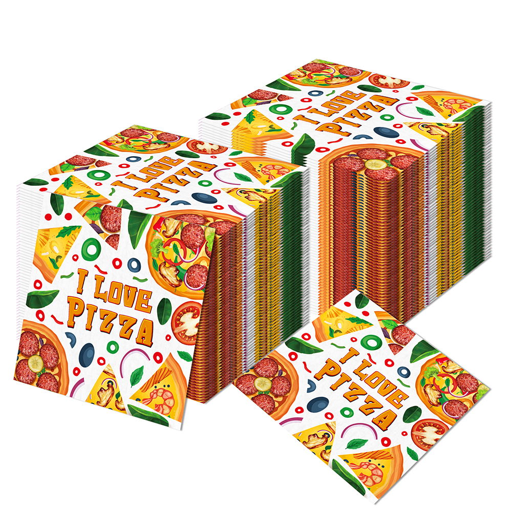 20/40/60pcs Pizza Party Paper Napkins I lovePizza Birthday Party Napkins Disposable Cocktail Napkins Pizzaria Themed Party Decor