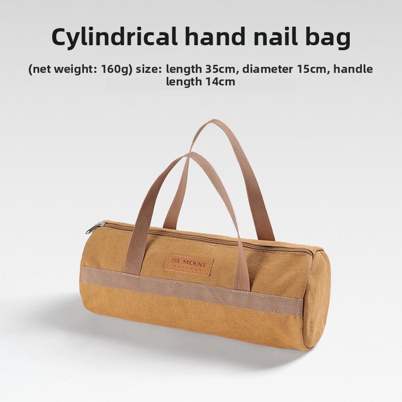 Borsa Cilindrica Per Campeggio - Porta Picchetti E Attrezzi, In Tela Leggera, Capacità Grande 35x15x14 Cm