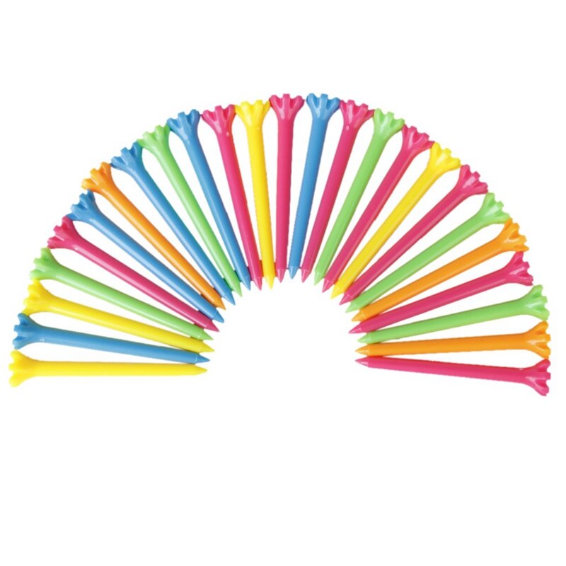 25 pieces 67 mm Plastic Color Mixed Golf Tees Golfer Help Tool: Default Title