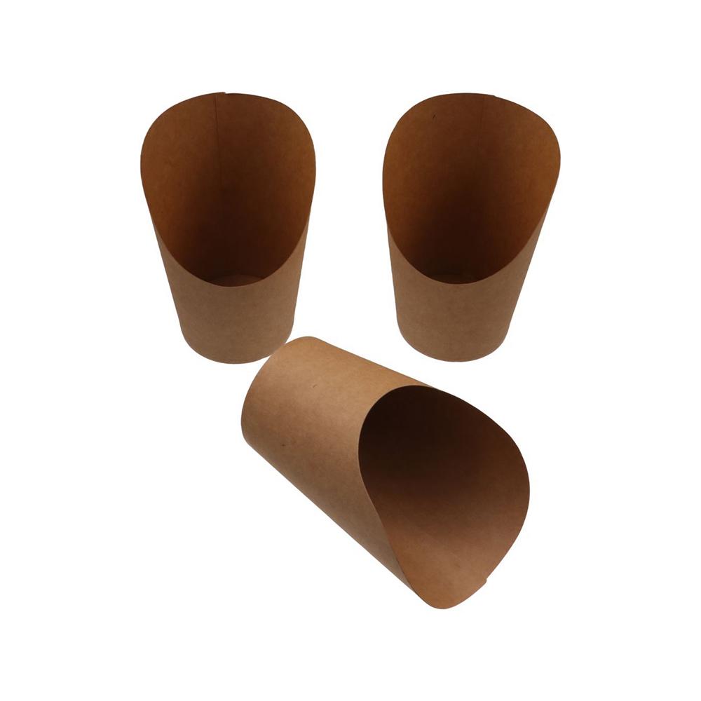 50pcs Charcuterie Cups Disposable Kraft Paper Slant Cup Water Proof Thickened French Fries Cup Oil-proof Ice Cream Cup Sundae