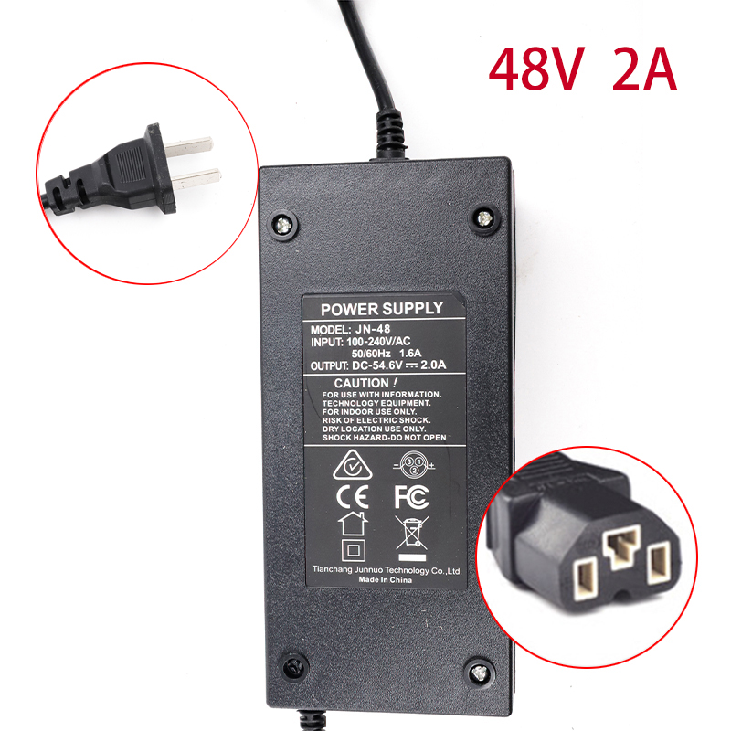 Chargeur universel de batterie au Lithium pour vélo électrique, 24v 2a 36v2a 48v2a 60v2a, accessoires pour Scooter électrique: Marron