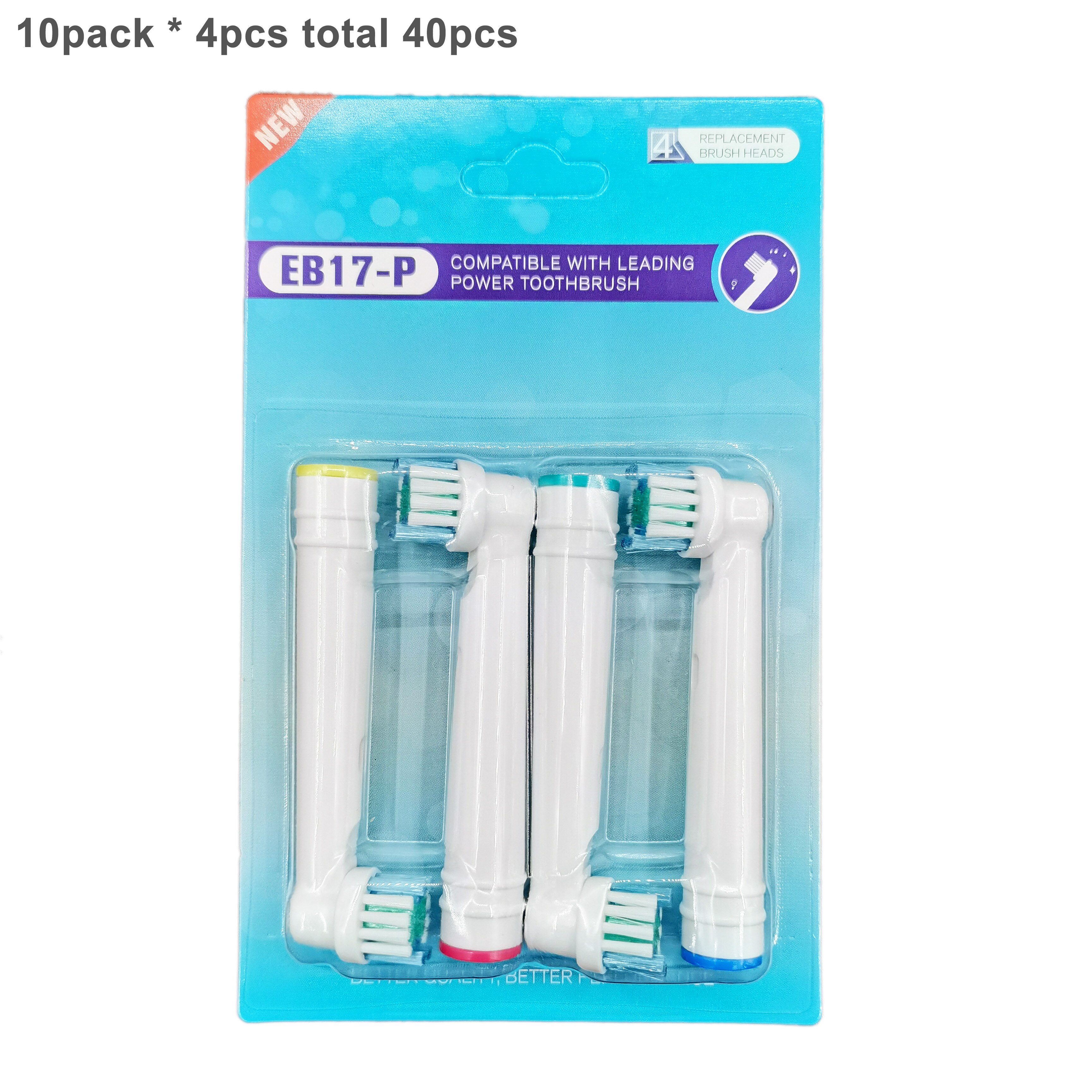 40Pcs Vip Tu Voor Oral B Elektrische Tandenborstel Opzetborstels, gevoelige Opzetborstels Extra Zachte Haren D25 D30 D32