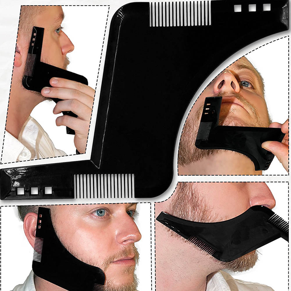 Double-side Beard Shaping Styling Template Beard Comb Men Shaving Tools ABS Comb for Hair Beard Trim Template Combs