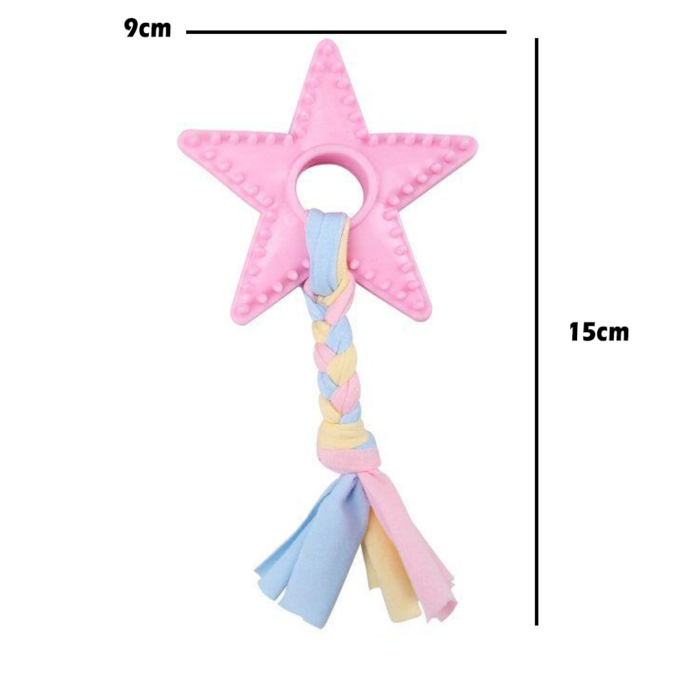 Macaron Rubber Dog Chew Toys Bone Shape Dog Chewing Toys for Large Small Dogs Teeth Clean Interactive Large Puppy Dogs Ball Toy: Pink 4